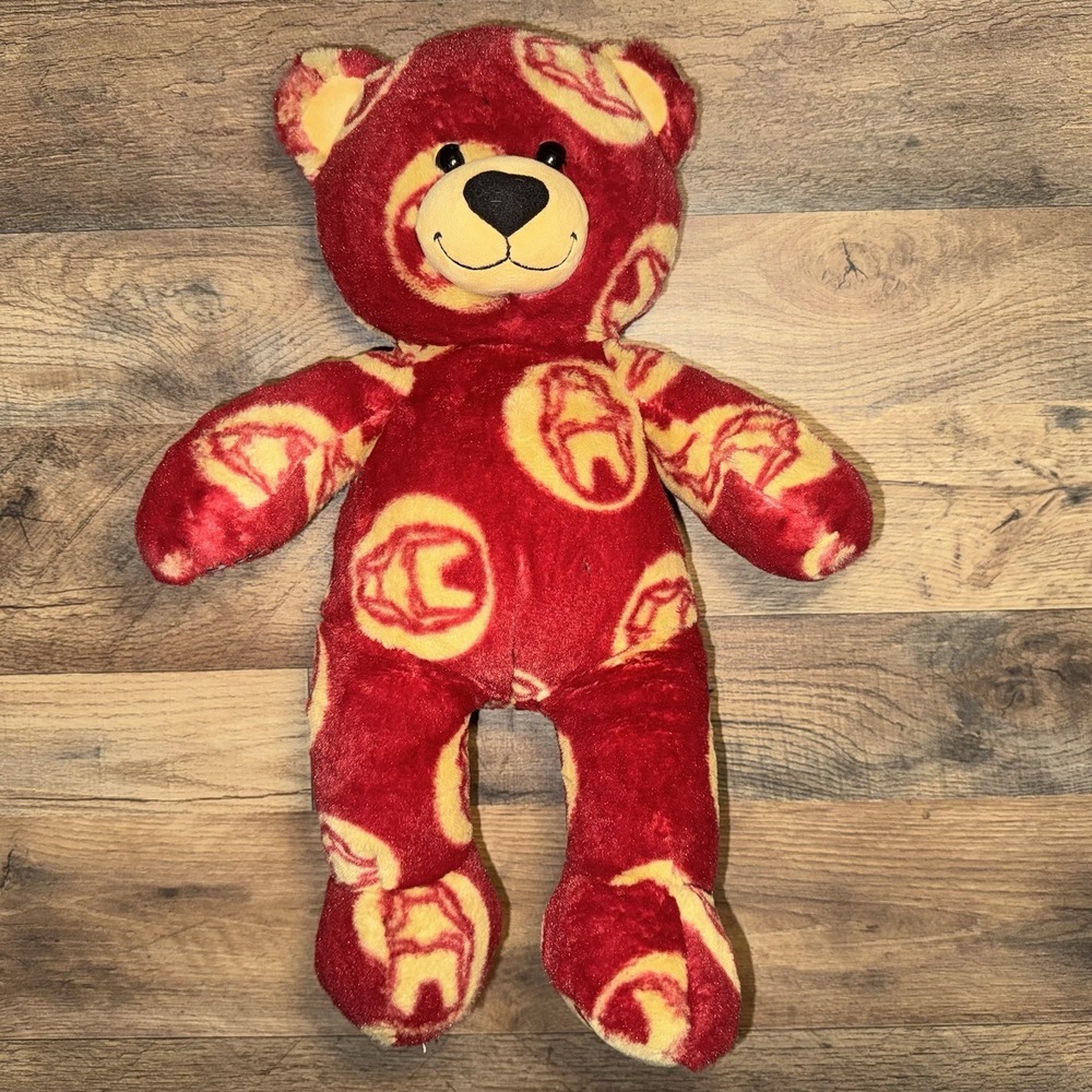 Iron Man Build A Bear 17" Marvel Comics Avengers Iron Man Emblem Fur AOP